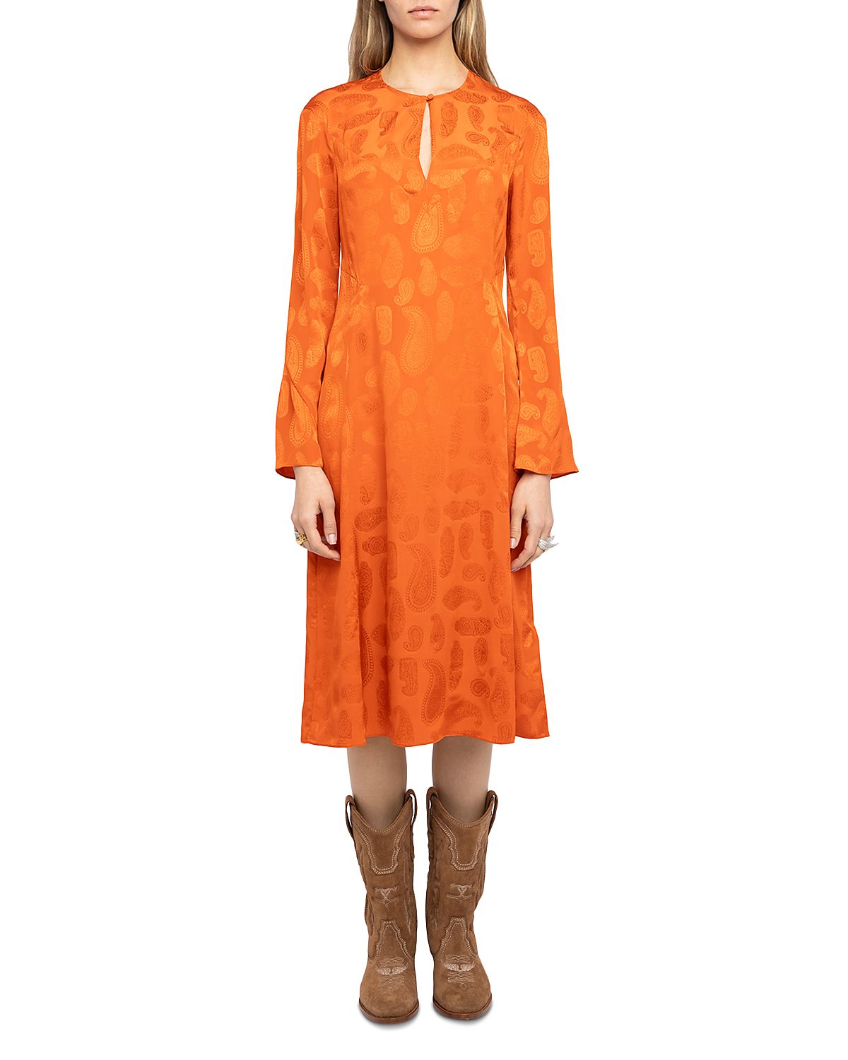 Zadig & Voltaire Randon Silk Jacquard Midi Dress