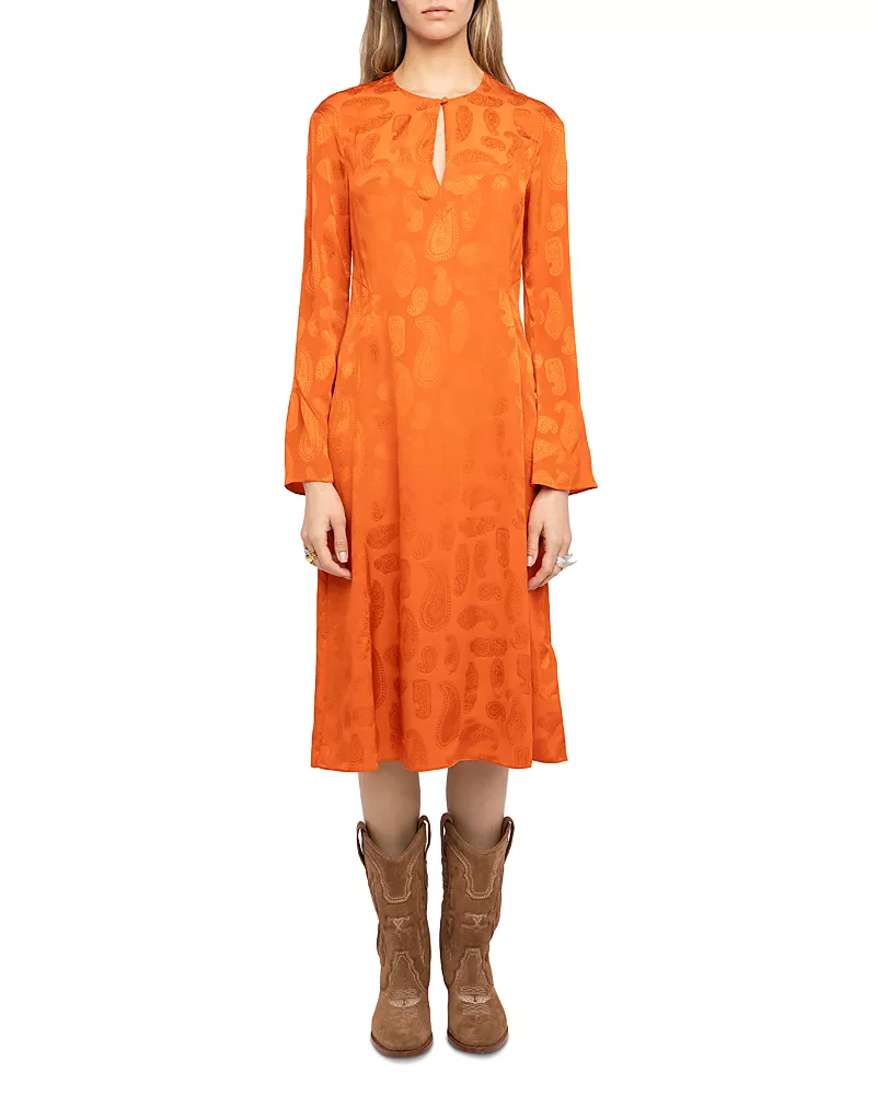 Zadig & Voltaire Randon Silk Jacquard Midi Dress