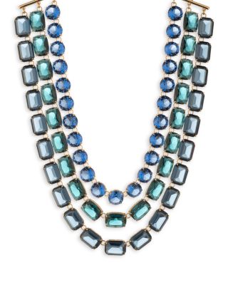 Stone Layered Necklace, 16-18"
