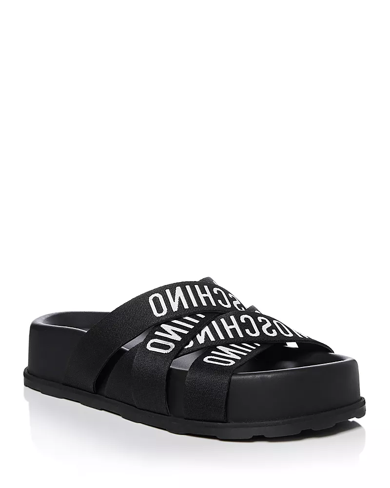 Moschino Women's Crisscross Logo Sandals