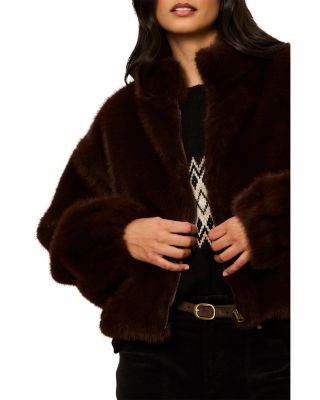 Everest Faux Fur Bomber Jacket - thumbnail 10