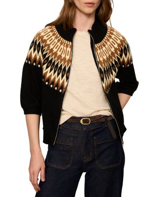 Fair Isle Zip Front Cardigan