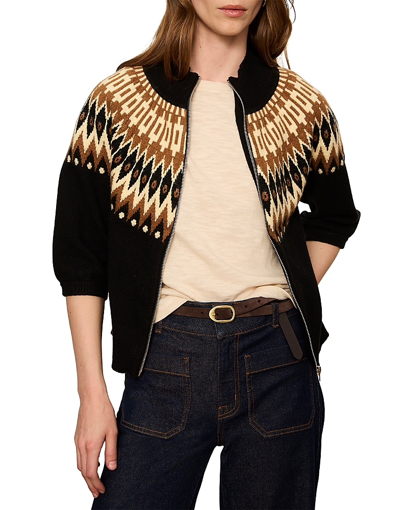 Sanctuary Fair Isle Zip Front Cardigan