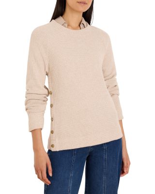 Waffle Knit Side Button Top