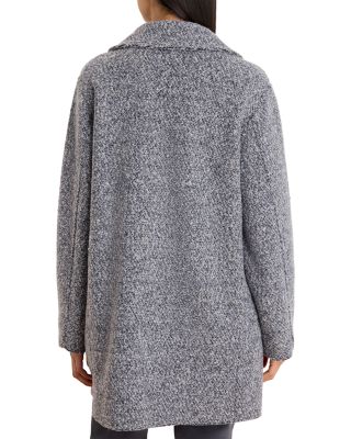 Notch Lapel Mixed Boucle Knit Peacoat - thumbnail 3