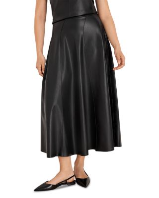 Nic+Zoe Faux Leather Seamed Maxi Skirt