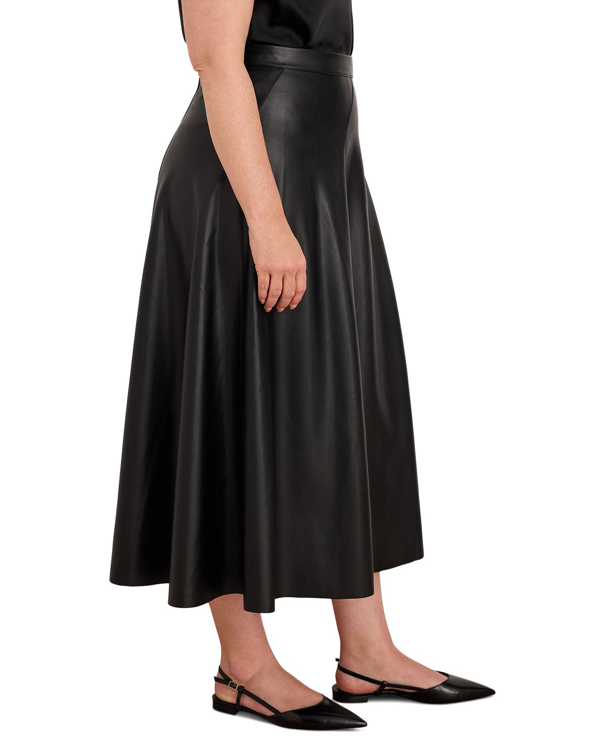 Faux Leather Seamed Midi Skirt thumbnail 3