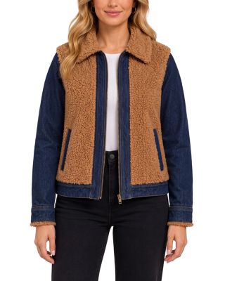 Faux Fur Trim Denim Jacket