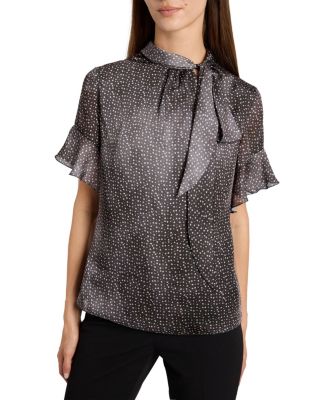 Athena Blouse with Short Flutter-Sleeves