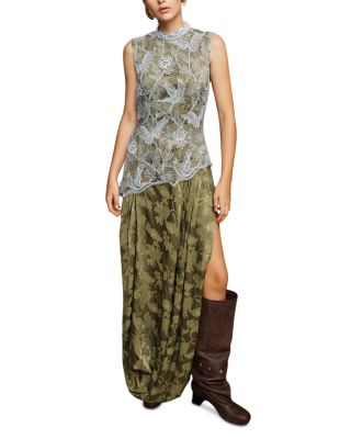 Winifred Lace Bodice Draped Hem Dress