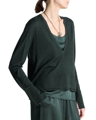 Jade Wool V Neck Sweater