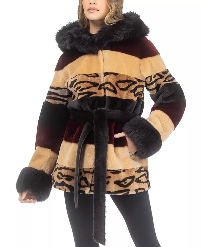 Gorski Shearling Lamb Parka with Merinillo Shearling Lamb Hood Trim & Cuffs and Belt