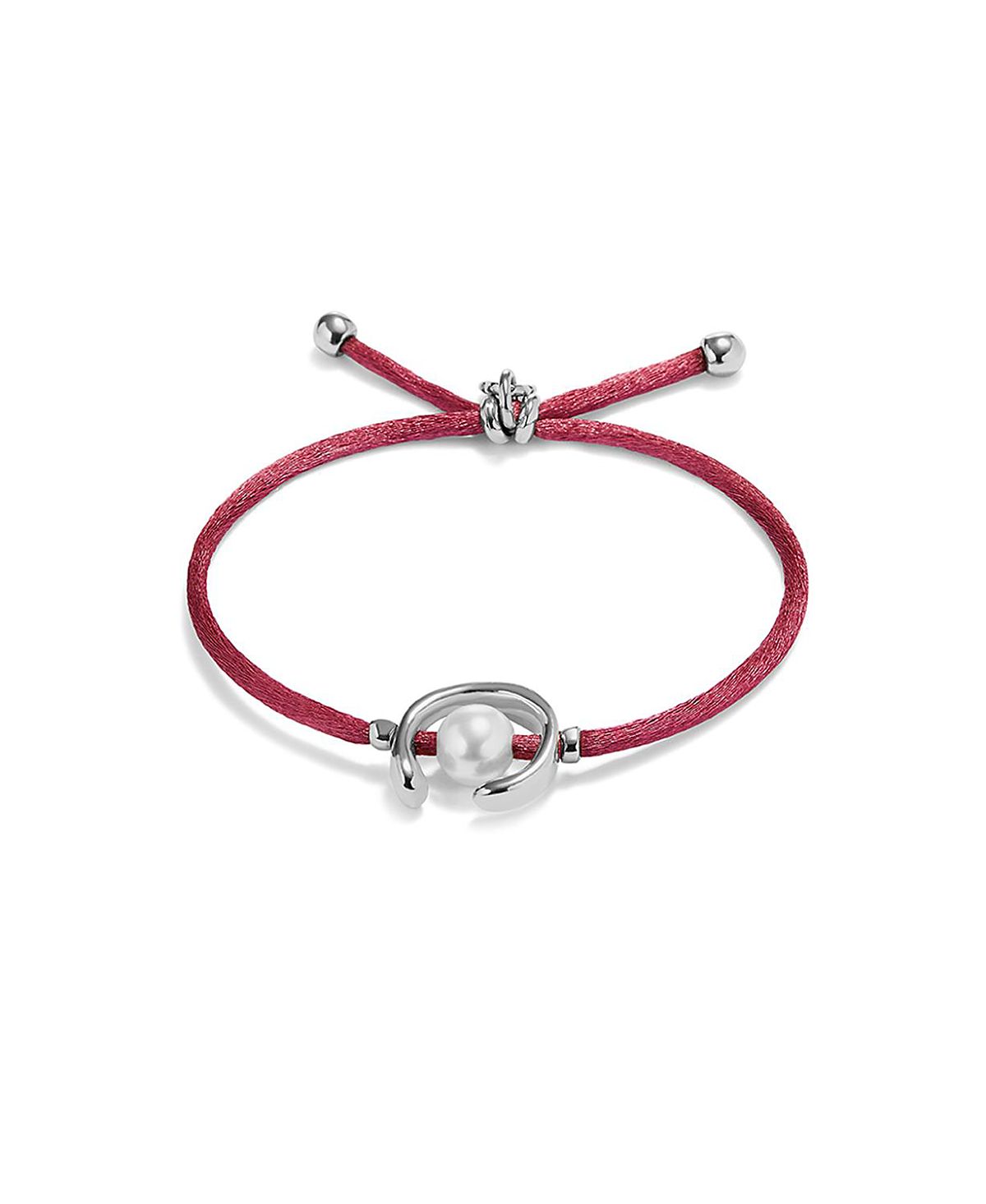 UNOde50 Mauve Thread Bracelet with Pearl Shell Trimmings Plated