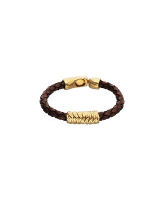   Gold-Plated Leather Bracelet