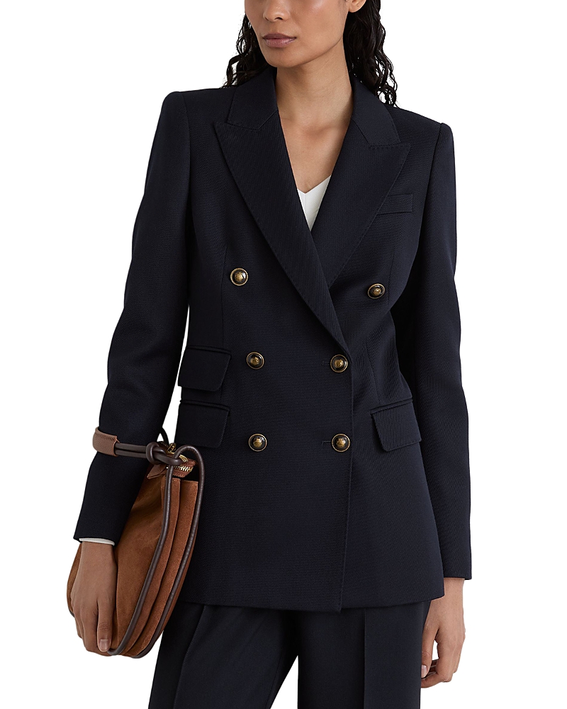 Reiss Lauryn Double Breasted Twill Blazer