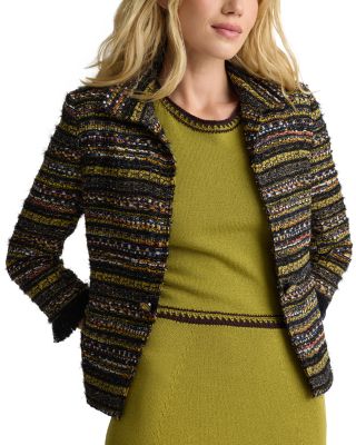 Decorative Button Tweed Jacket
