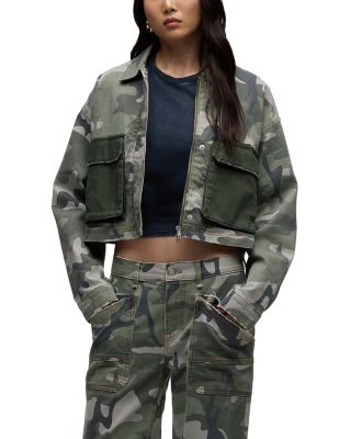 Printed Cropped Chore Jacket