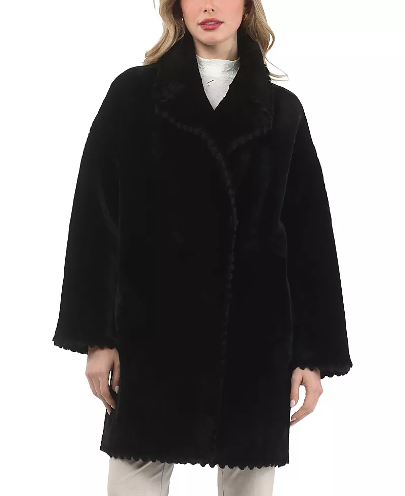 Gorski Reversible Select Shearling Lamb Jacket with Embroiderd Trim