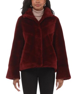  Reversible Merino Shearling Lamb Chevron Jacket with Horizontal Bottom