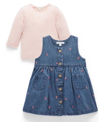  Girls' Embroidered Pinnie & Top Set - Baby, Little Kids