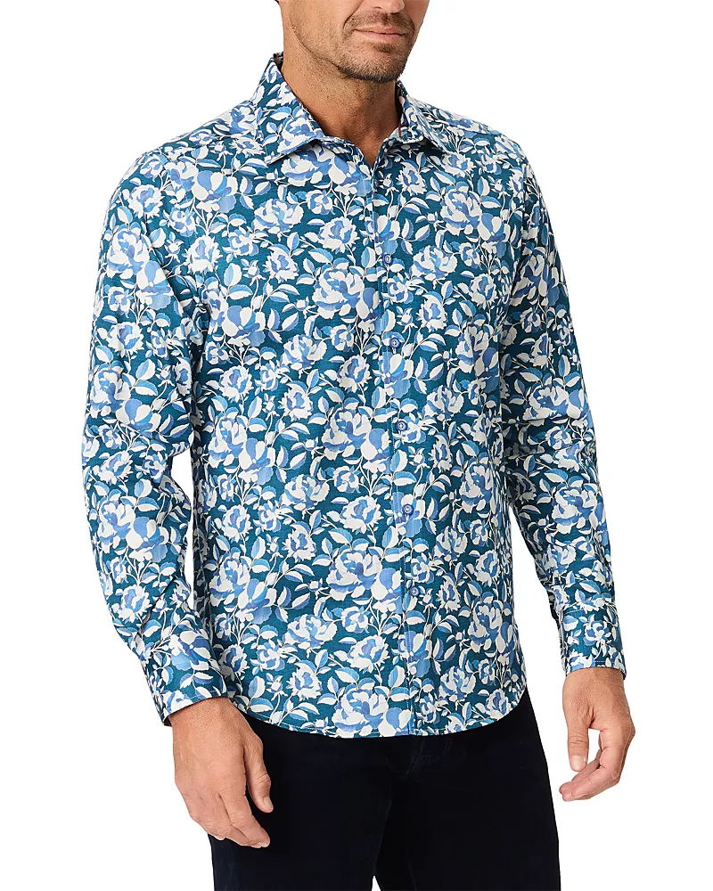 Robert Graham Euclid Long Sleeve Cotton Stretch Shirt