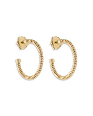 18K Yellow Gold Via Bagutta Small Tubogas Hoop Earrings