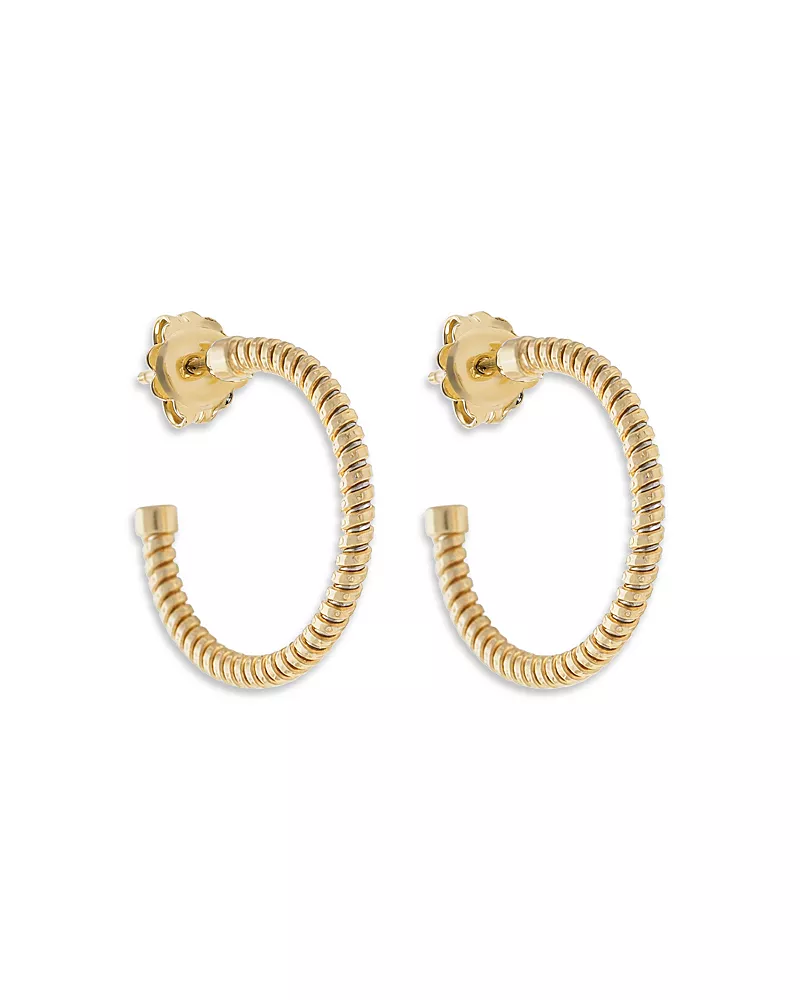 Alberto Milani 18K Yellow Gold Via Bagutta Small Tubogas Hoop Earrings