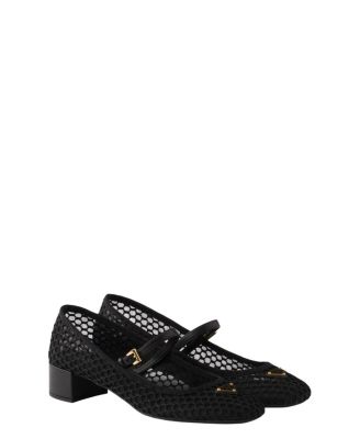 Prada Women's Low Heel Mesh Fabric Ballerinas