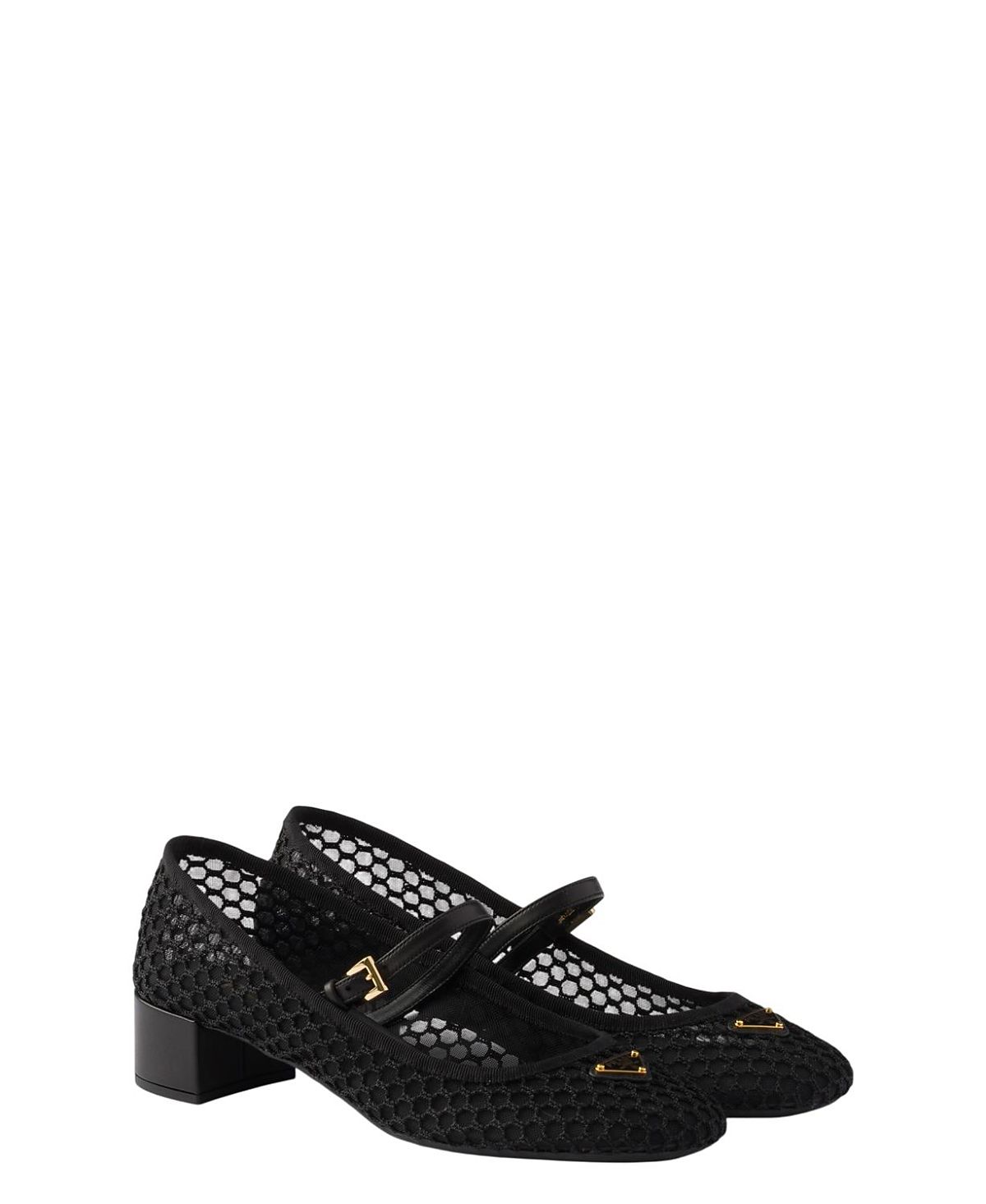 Prada Women's Low Heel Mesh Fabric Ballerinas