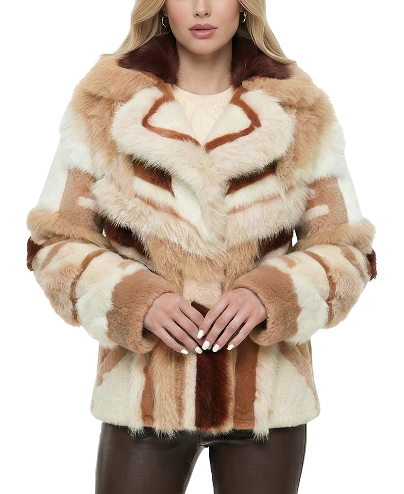 Gorski Merino and Toscana Shearling Lamb Intarsia Jacket