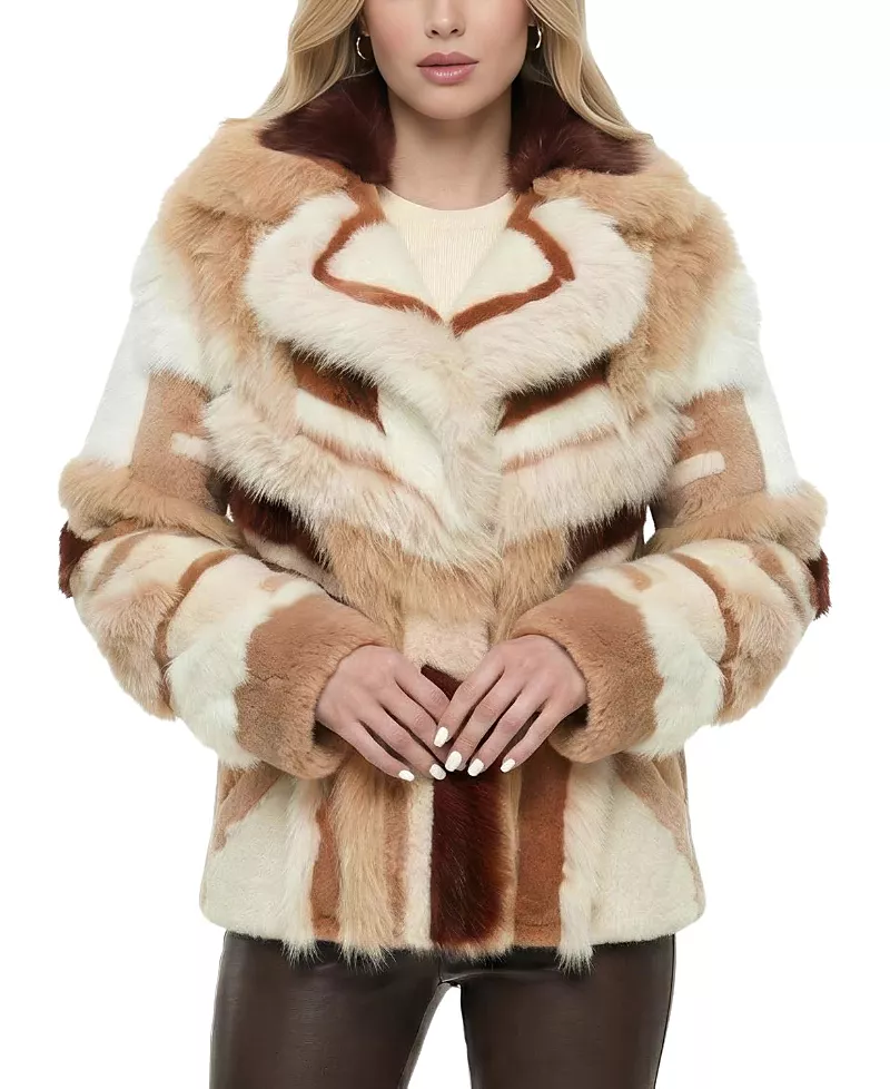 Gorski Merino and Toscana Shearling Lamb Intarsia Jacket