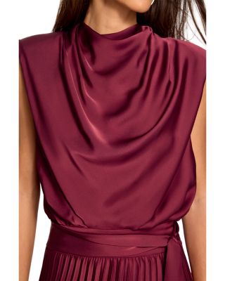 Farah Draped Neck Midi Dress - thumbnail 3