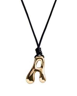 Initial Adjustable Cord Pendant Necklace, 32"