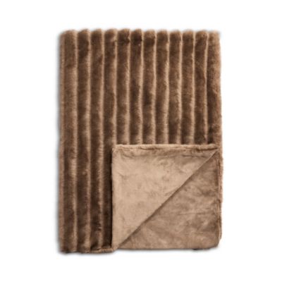 Channel Faux Fur Throw Blanket