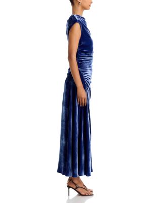Burke Velvet Draped Midi Dress