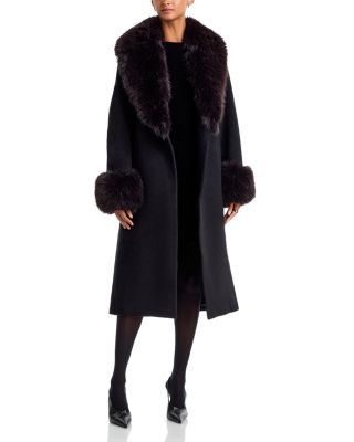 Kinsley Shearling Belted Long Coat