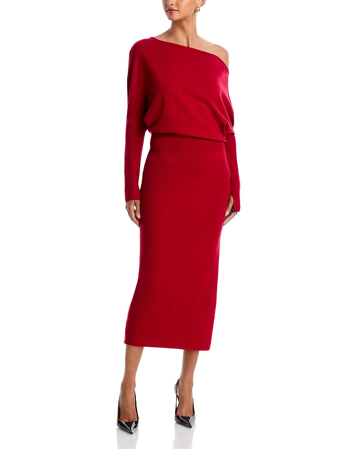 Simkhai Janese Cotton & Cashmere Off-the-Shoulder Dress