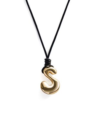 Initial Adjustable Cord Pendant Necklace, 32"