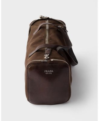  Re-Nylon and Leather Foldable Mini Duffel Bag