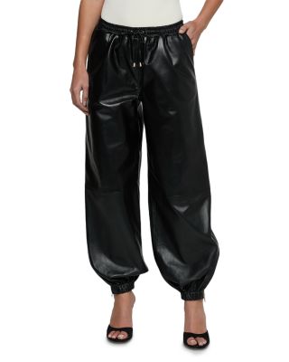 Mariko Leather Drawstring Joggers