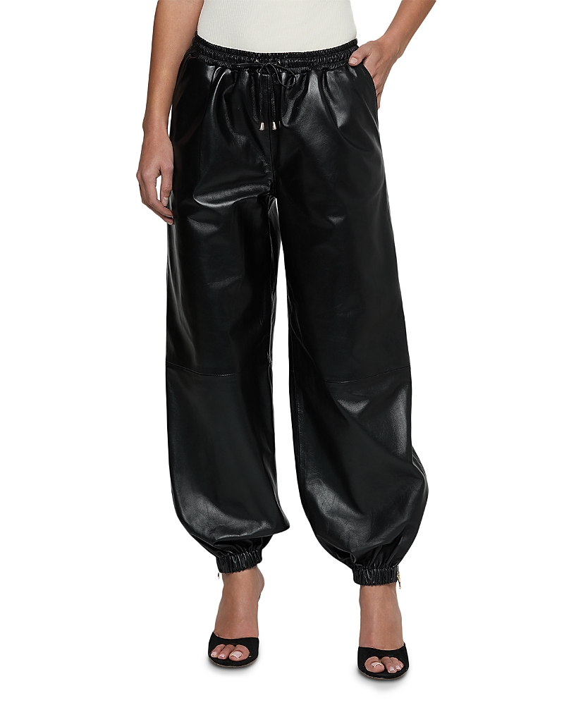 L'Agence Mariko Tk Leather Drawstring Joggers