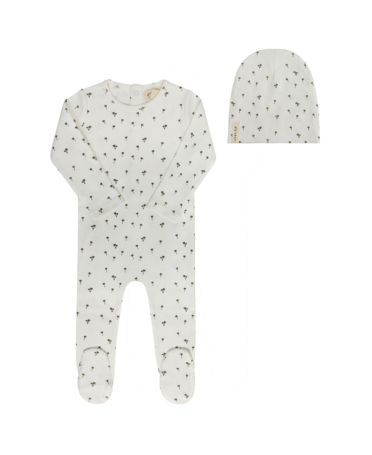 Ely's & Co. Boys' Printed Palm Trees Collection Footie + Beanie - Baby