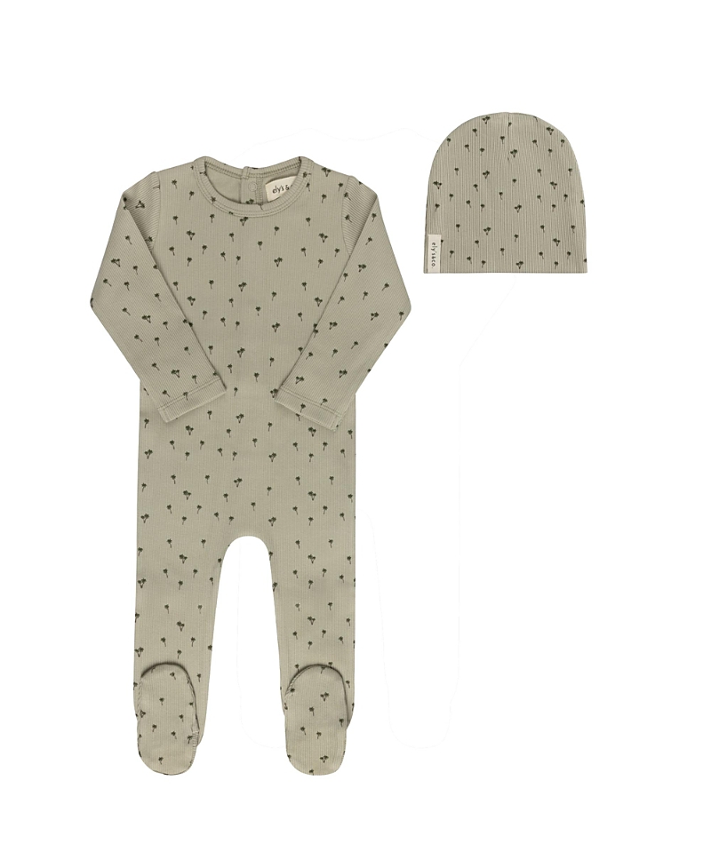 Ely's & Co. Boys' Printed Palm Trees Collection Footie + Beanie - Baby