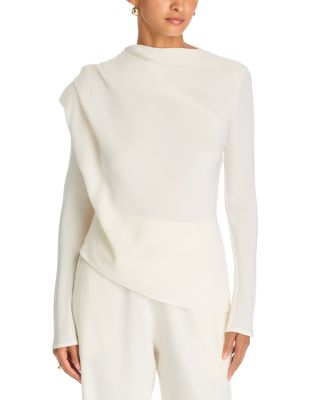 Maevi Silk Asymmetrical Draped Top