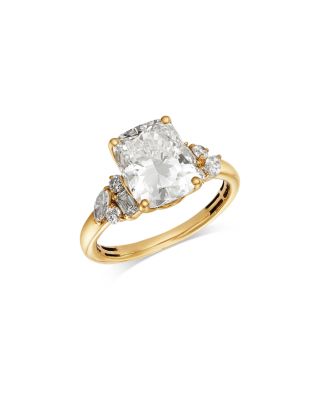 Luxe Collection Certified Lab Grown Diamond Mixed Cut Engagement Ring in 18K White Gold, 5.5 tcw