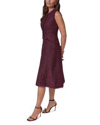 Textured Tweed A Line Midi Dress - thumbnail 5