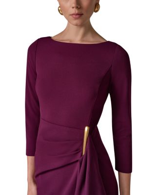Cascade Ruffle Boat Neck Sheath Dress - thumbnail 9