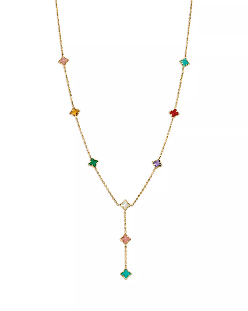 Roberto Coin 18K Yellow Gold Venetian Princess Multi Stone Lariat Necklace, 15