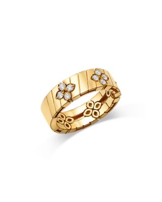 Roberto Coin 18K Yellow Gold Love in Verona Diamond Ridged Band, 0.43 tcw