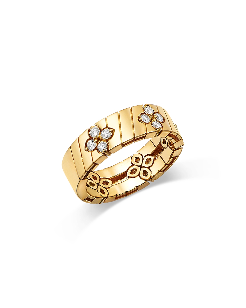 Roberto Coin 18K Yellow Gold Love in Verona Diamond Ridged Band, 0.43 tcw